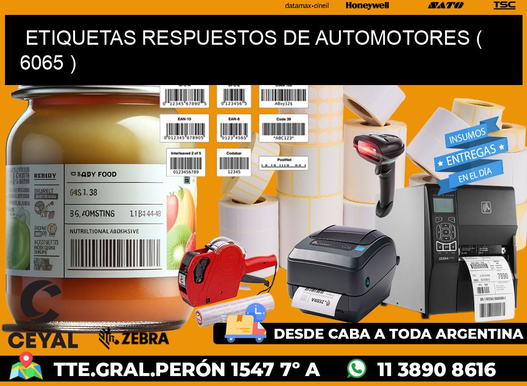 ETIQUETAS RESPUESTOS DE AUTOMOTORES ( 6065 )