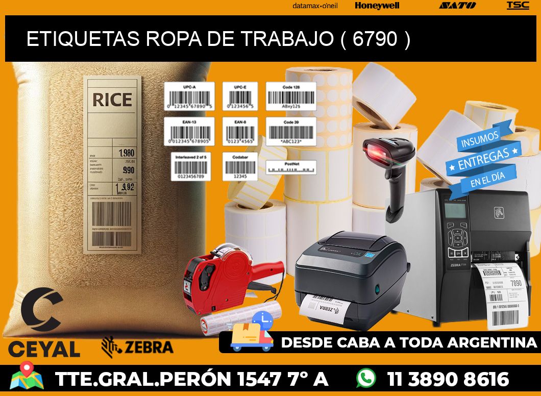 ETIQUETAS ROPA DE TRABAJO ( 6790 )