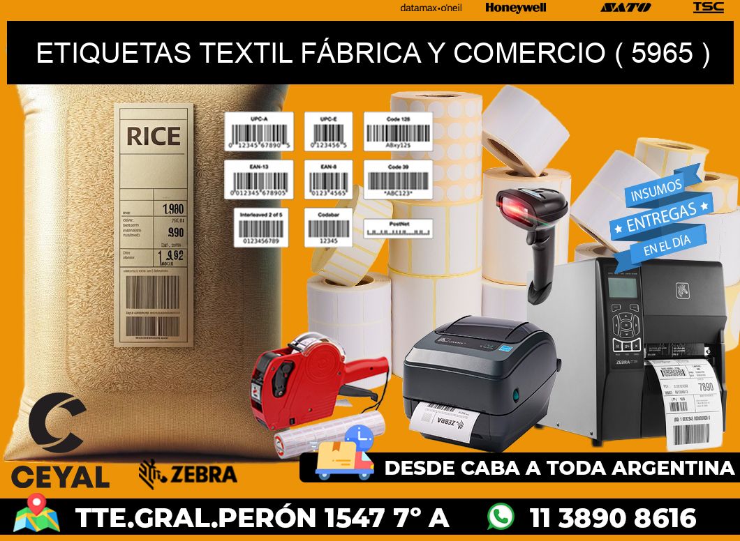 ETIQUETAS TEXTIL FÁBRICA Y COMERCIO ( 5965 )