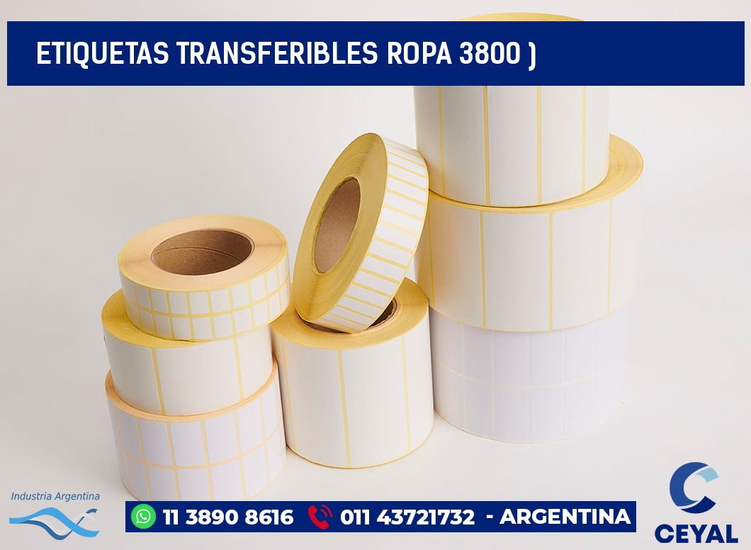 ETIQUETAS TRANSFERIBLES ROPA 3800 )