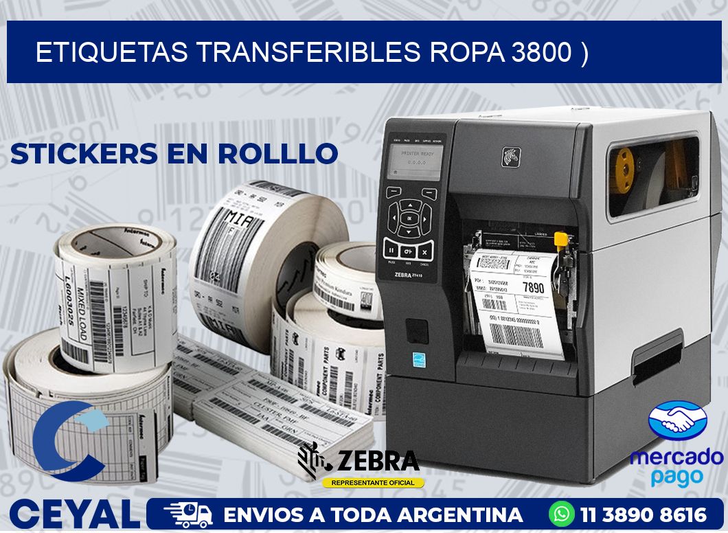 ETIQUETAS TRANSFERIBLES ROPA 3800 )