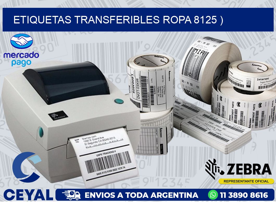 ETIQUETAS TRANSFERIBLES ROPA 8125 )