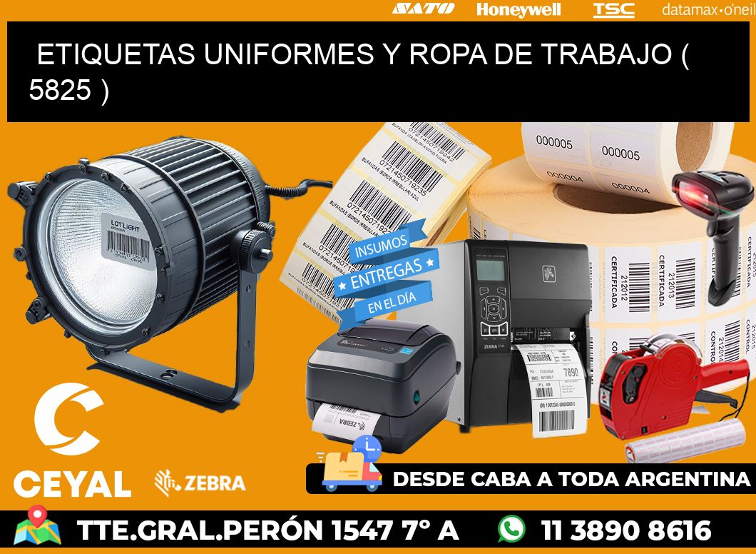 ETIQUETAS UNIFORMES Y ROPA DE TRABAJO ( 5825 )