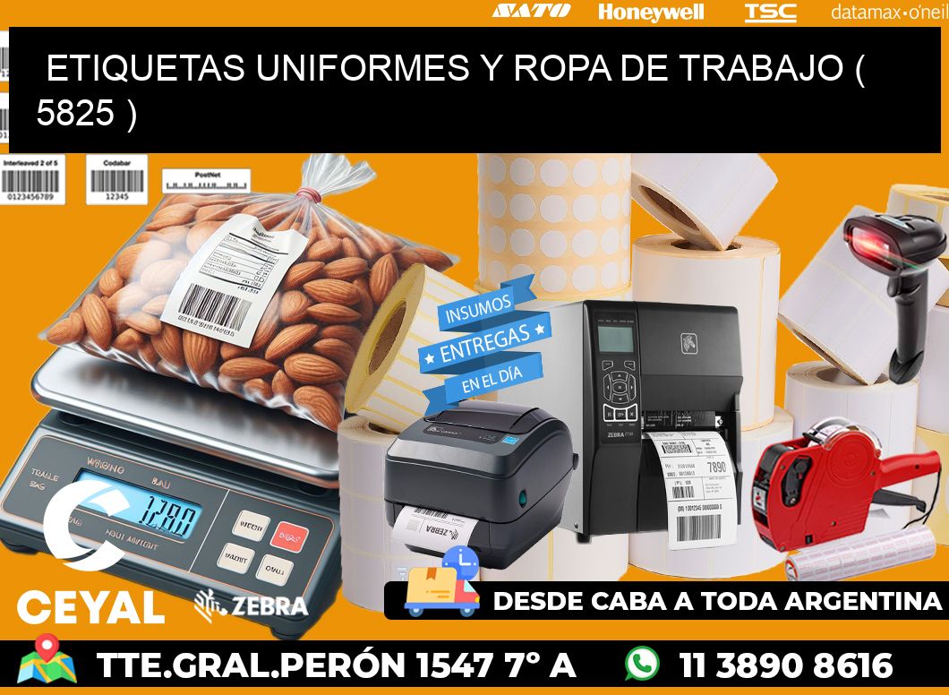 ETIQUETAS UNIFORMES Y ROPA DE TRABAJO ( 5825 )