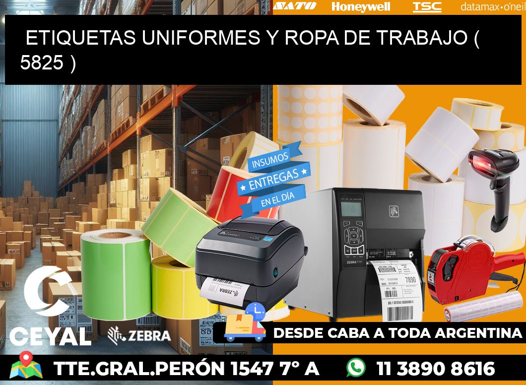 ETIQUETAS UNIFORMES Y ROPA DE TRABAJO ( 5825 )