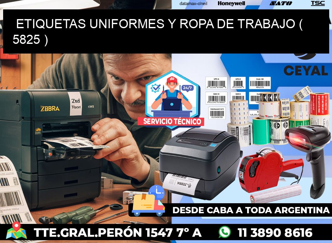 ETIQUETAS UNIFORMES Y ROPA DE TRABAJO ( 5825 )