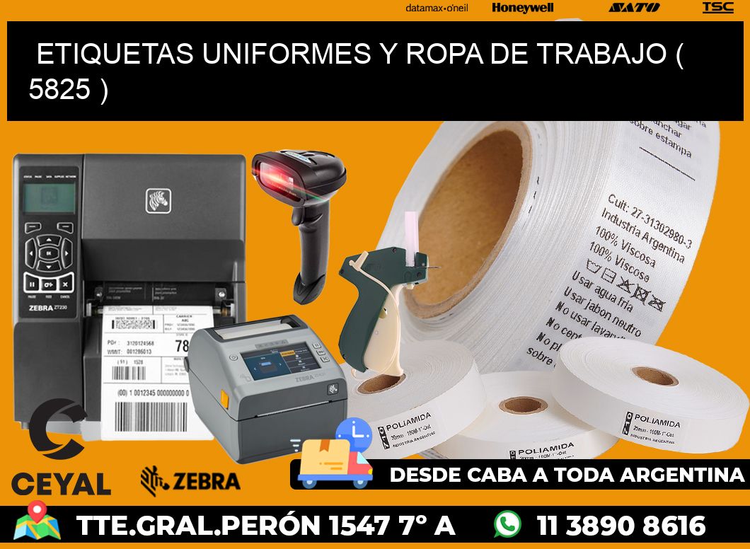 ETIQUETAS UNIFORMES Y ROPA DE TRABAJO ( 5825 )