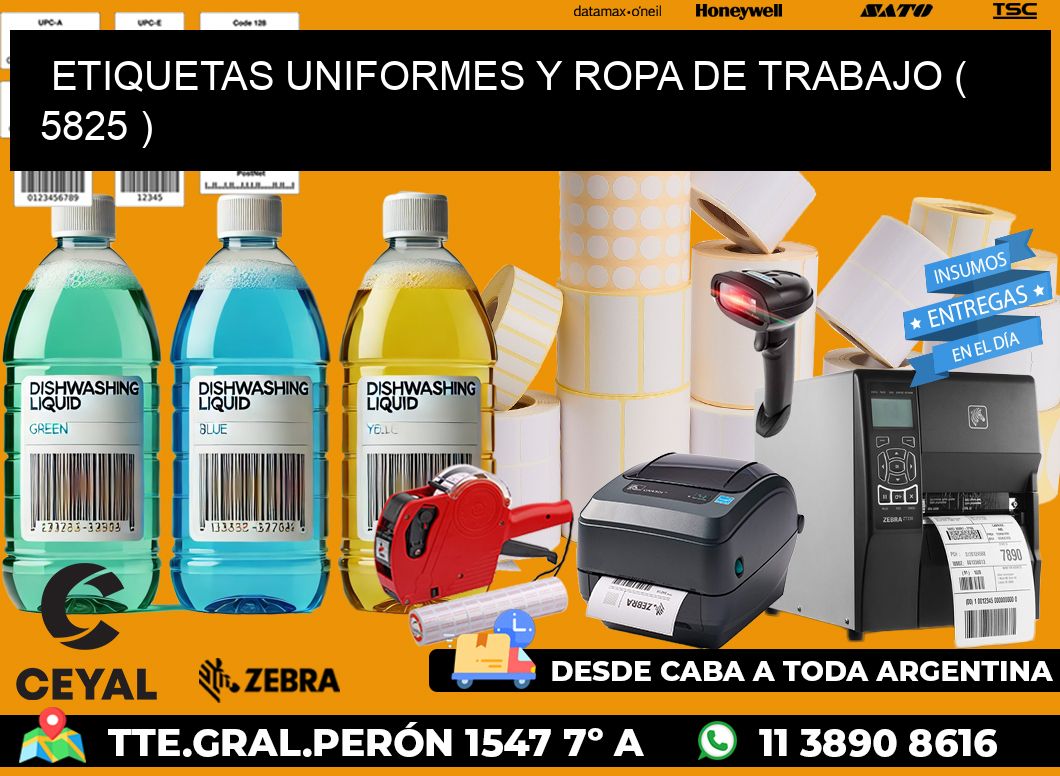 ETIQUETAS UNIFORMES Y ROPA DE TRABAJO ( 5825 )