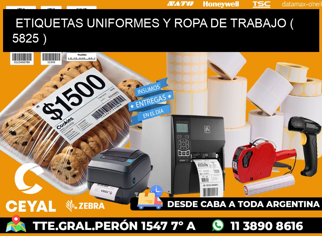 ETIQUETAS UNIFORMES Y ROPA DE TRABAJO ( 5825 )