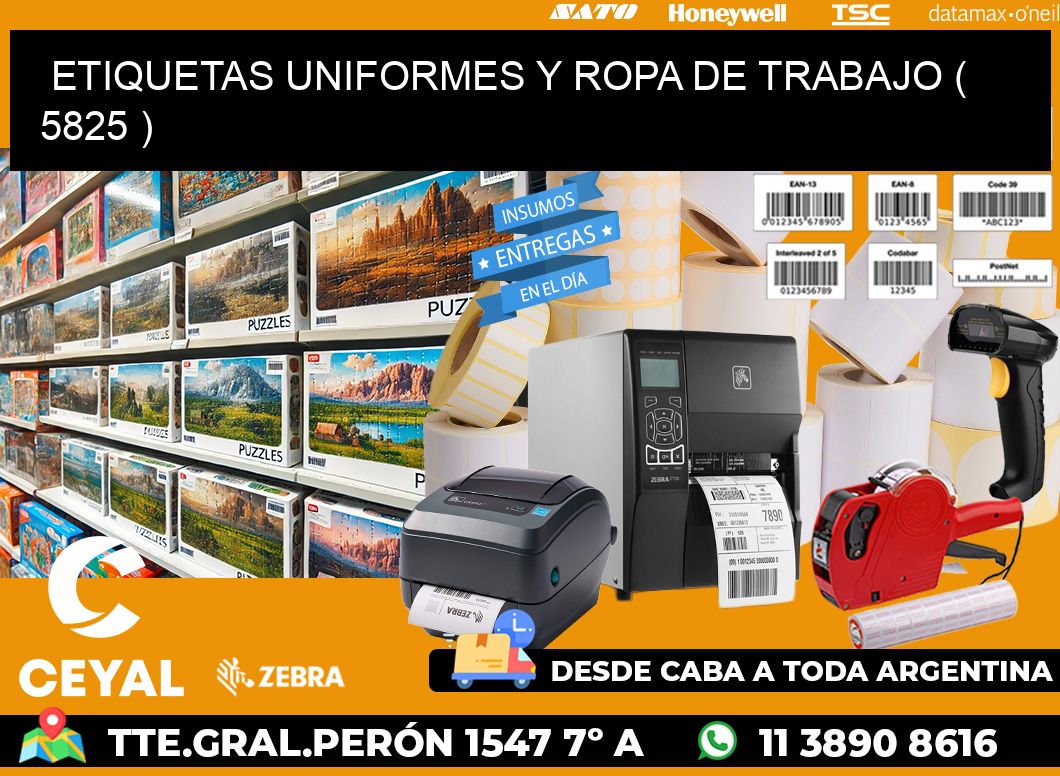 ETIQUETAS UNIFORMES Y ROPA DE TRABAJO ( 5825 )