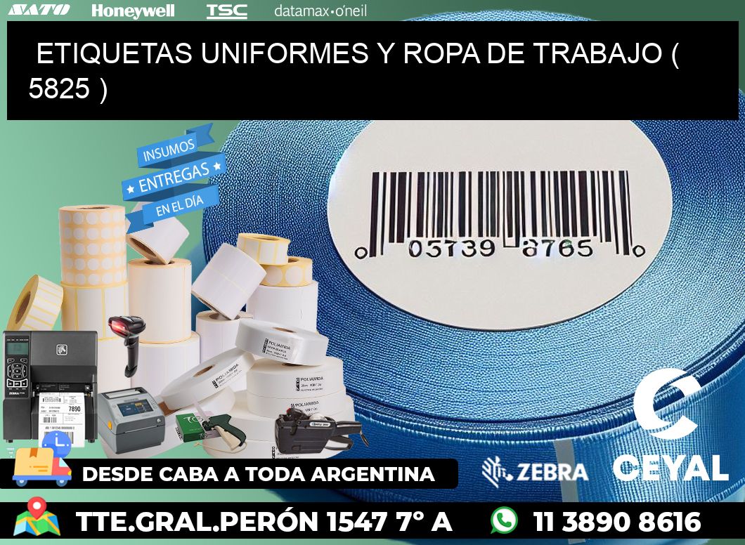 ETIQUETAS UNIFORMES Y ROPA DE TRABAJO ( 5825 )