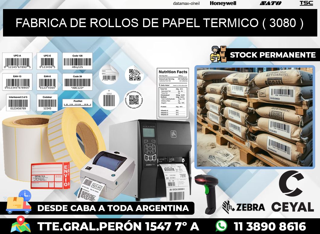 FABRICA DE ROLLOS DE PAPEL TERMICO ( 3080 )