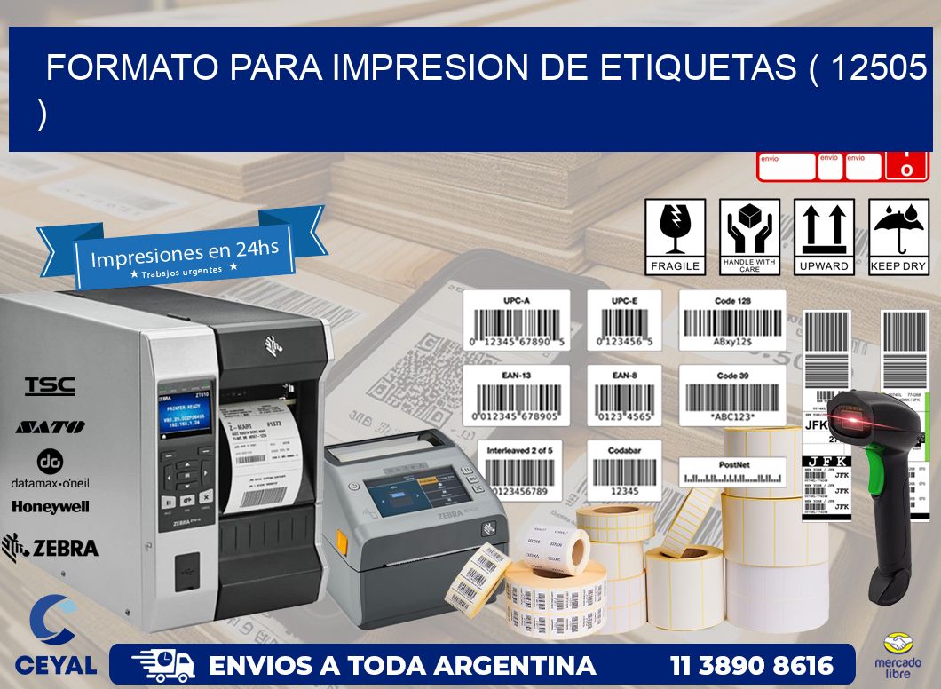 FORMATO PARA IMPRESION DE ETIQUETAS ( 12505 )
