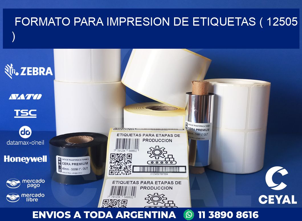 FORMATO PARA IMPRESION DE ETIQUETAS ( 12505 )