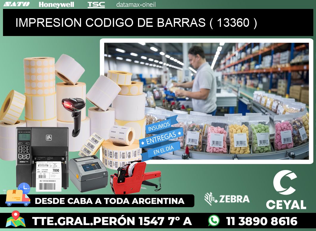 IMPRESION CODIGO DE BARRAS ( 13360 )