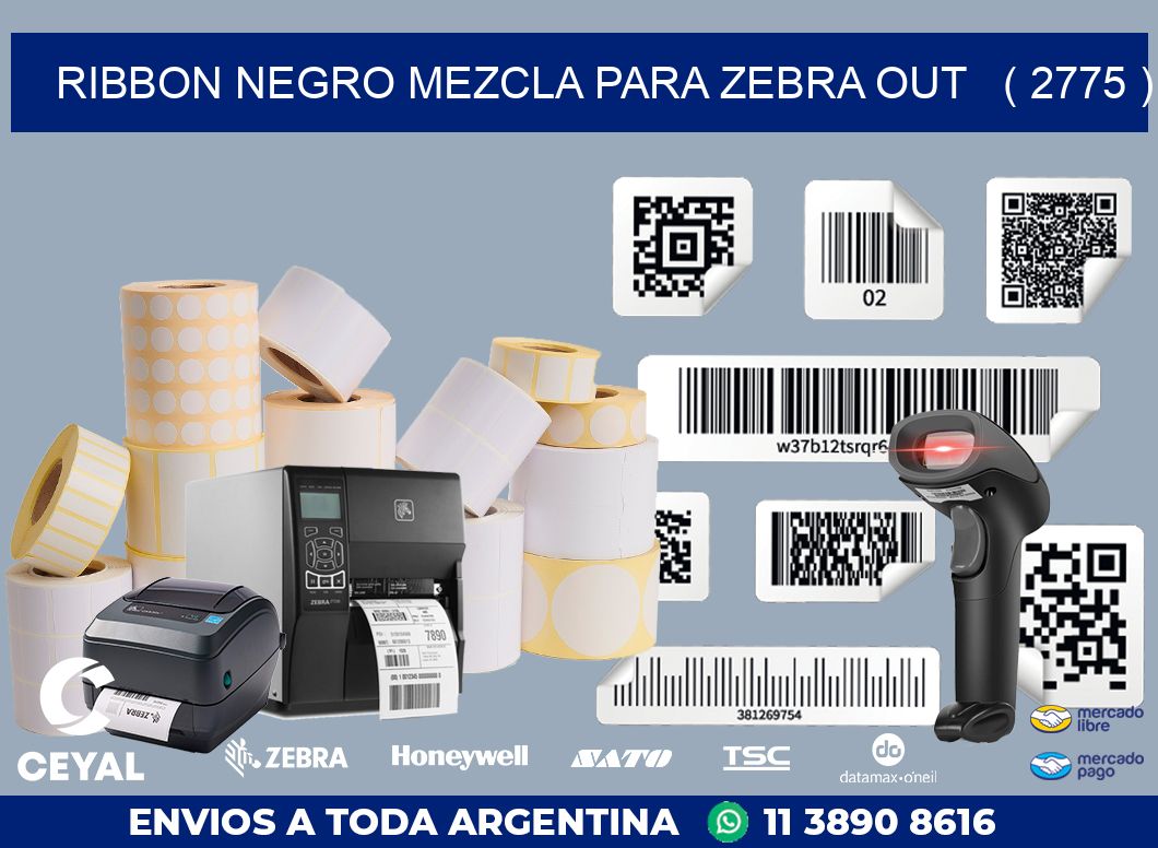 RIBBON NEGRO MEZCLA PARA ZEBRA OUT   ( 2775 )