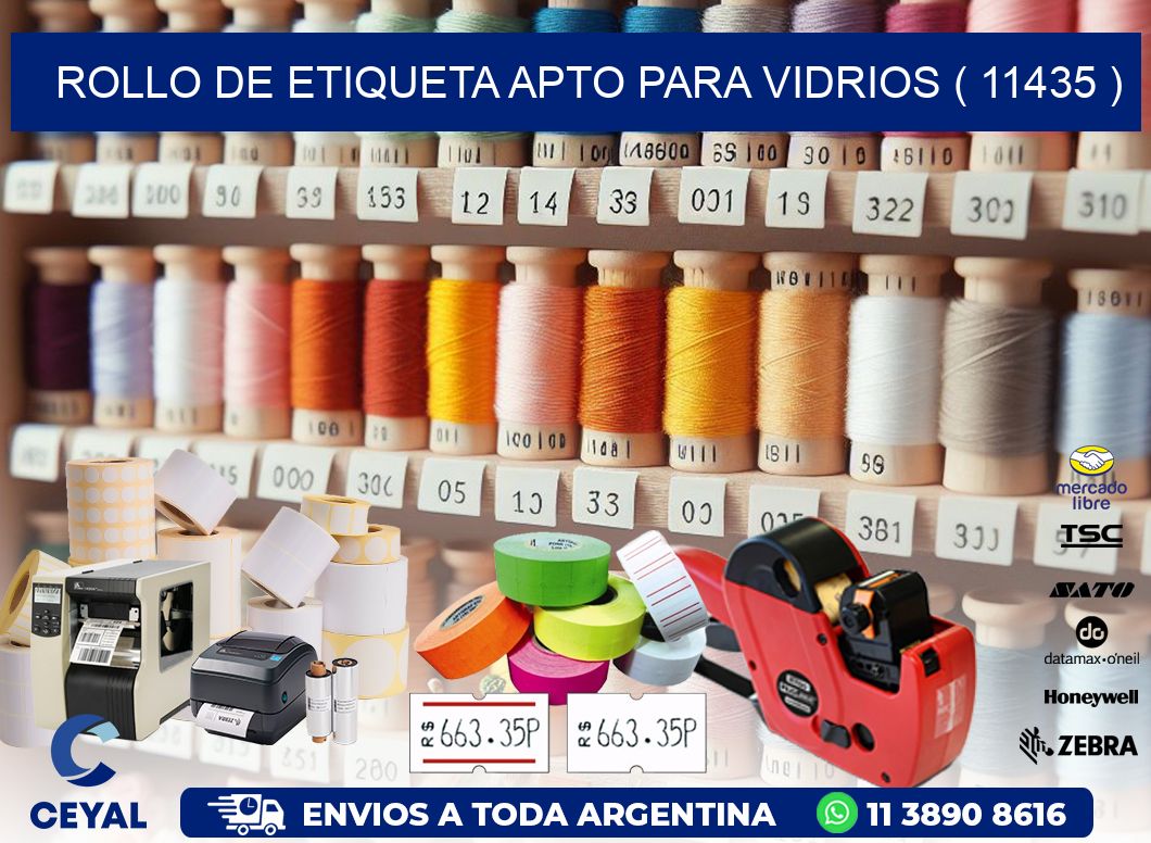 ROLLO DE ETIQUETA APTO PARA VIDRIOS ( 11435 )