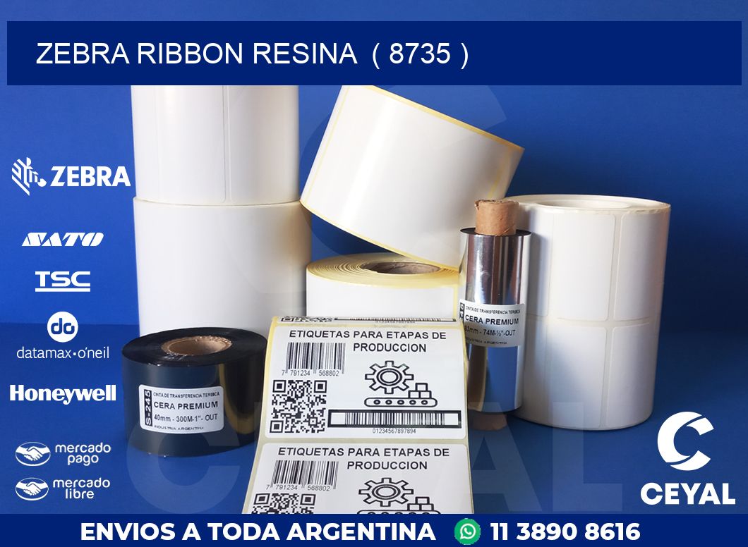 ZEBRA RIBBON RESINA  ( 8735 )