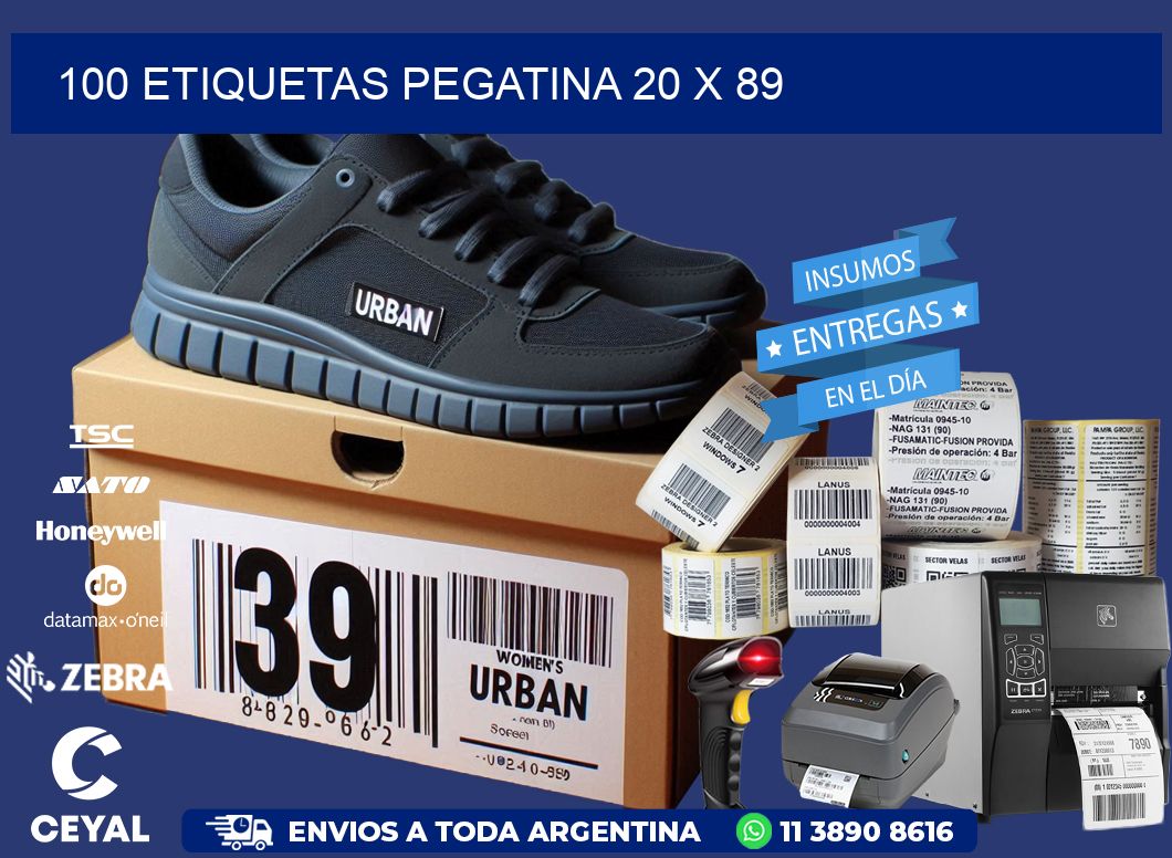 100 ETIQUETAS PEGATINA 20 x 89