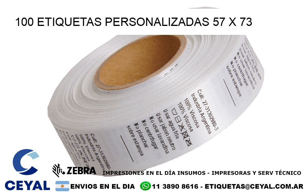 100 ETIQUETAS PERSONALIZADAS 57 x 73