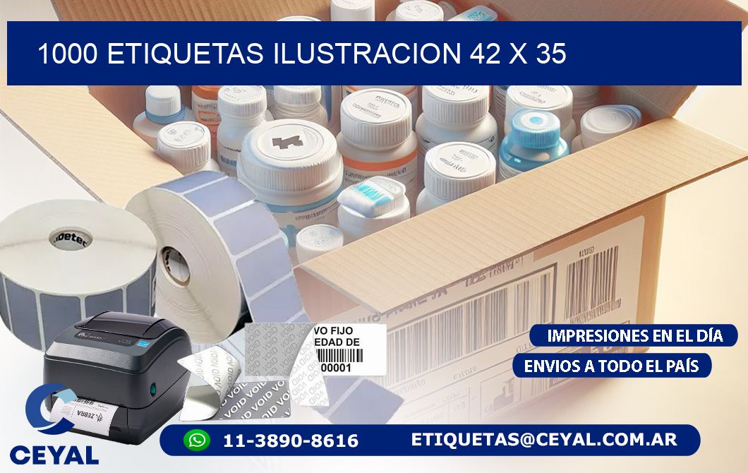 1000 ETIQUETAS ILUSTRACION 42 x 35