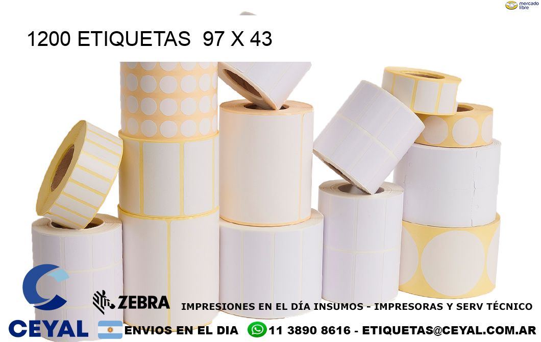 1200 ETIQUETAS  97 x 43