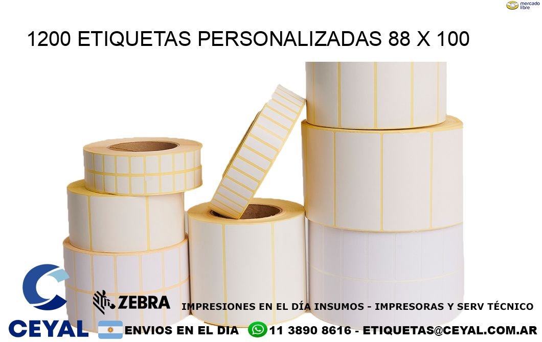 1200 ETIQUETAS PERSONALIZADAS 88 x 100