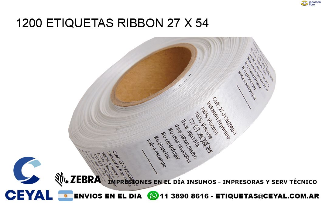 1200 ETIQUETAS RIBBON 27 x 54