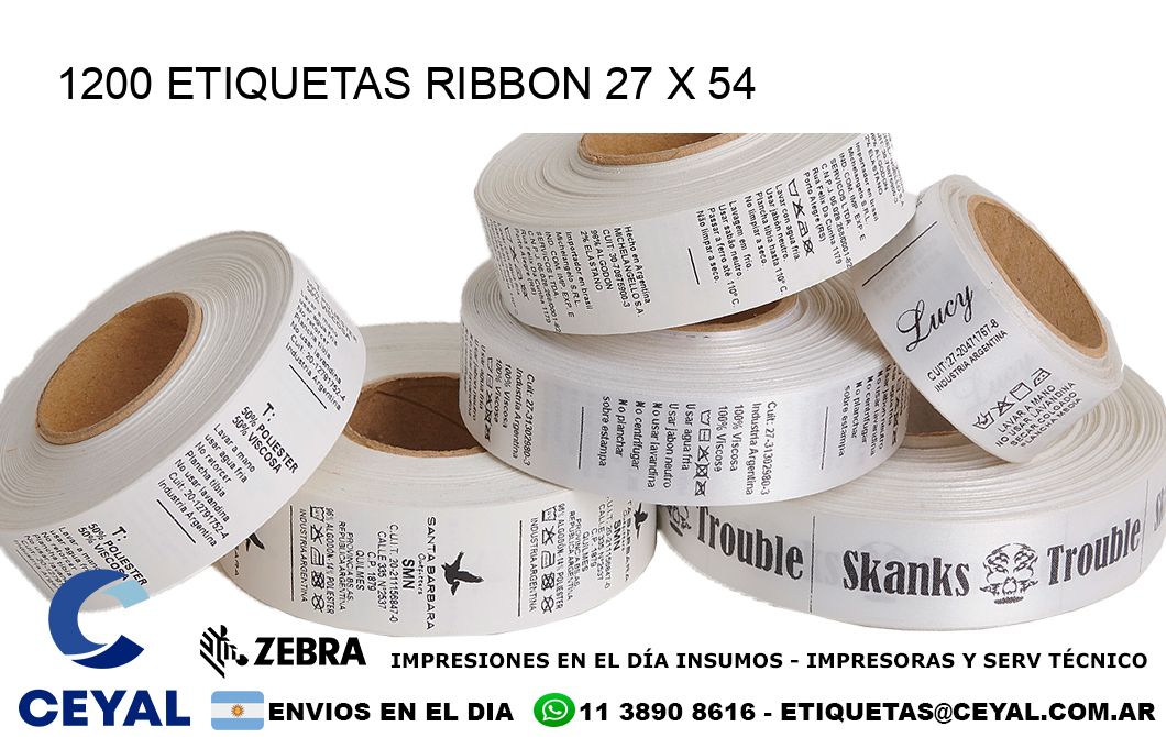 1200 ETIQUETAS RIBBON 27 x 54