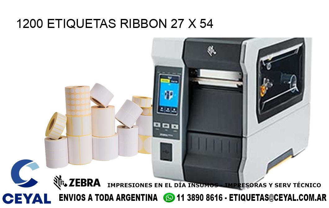 1200 ETIQUETAS RIBBON 27 x 54