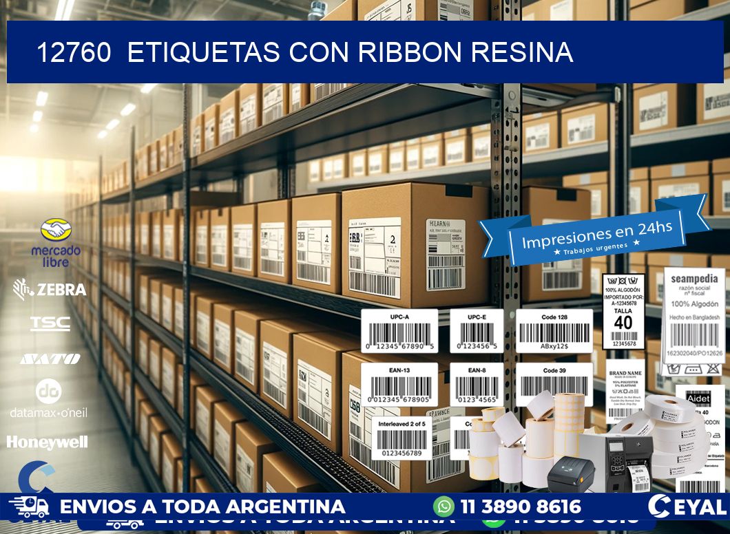 12760  ETIQUETAS CON RIBBON RESINA