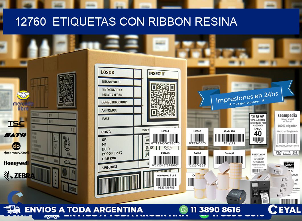 12760  ETIQUETAS CON RIBBON RESINA