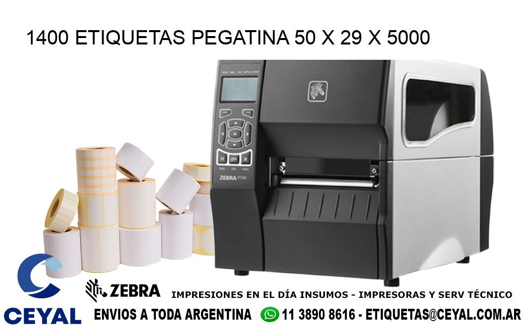 1400 ETIQUETAS PEGATINA 50 x 29 x 5000