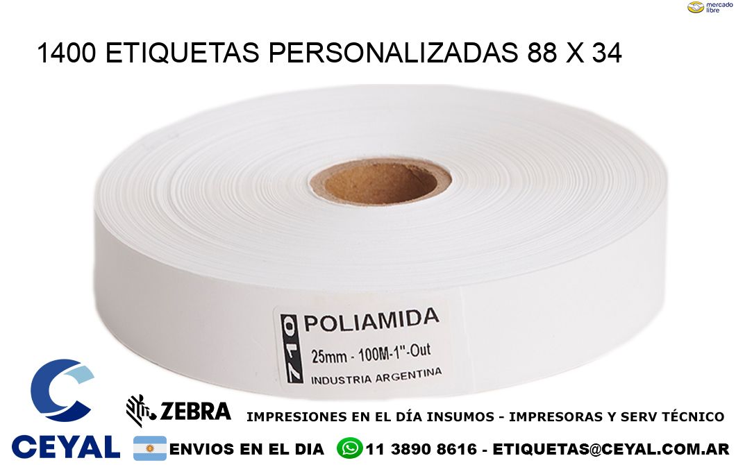 1400 ETIQUETAS PERSONALIZADAS 88 x 34