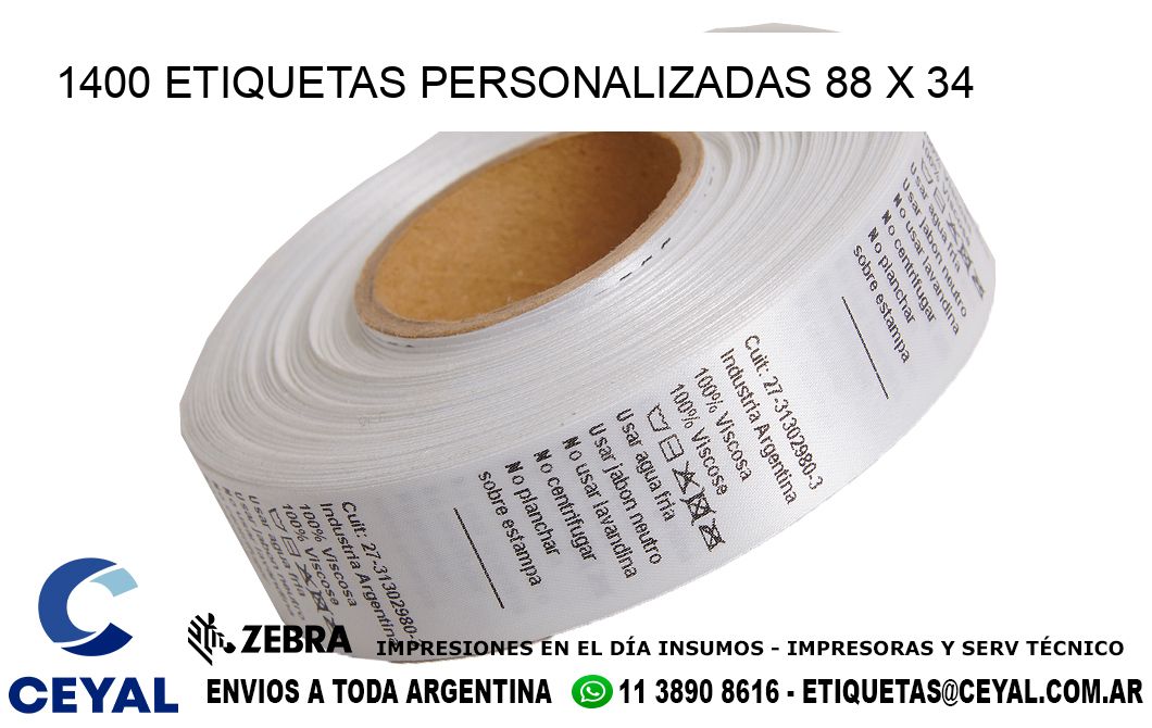 1400 ETIQUETAS PERSONALIZADAS 88 x 34