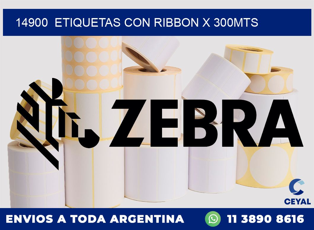 14900  ETIQUETAS CON RIBBON X 300MTS