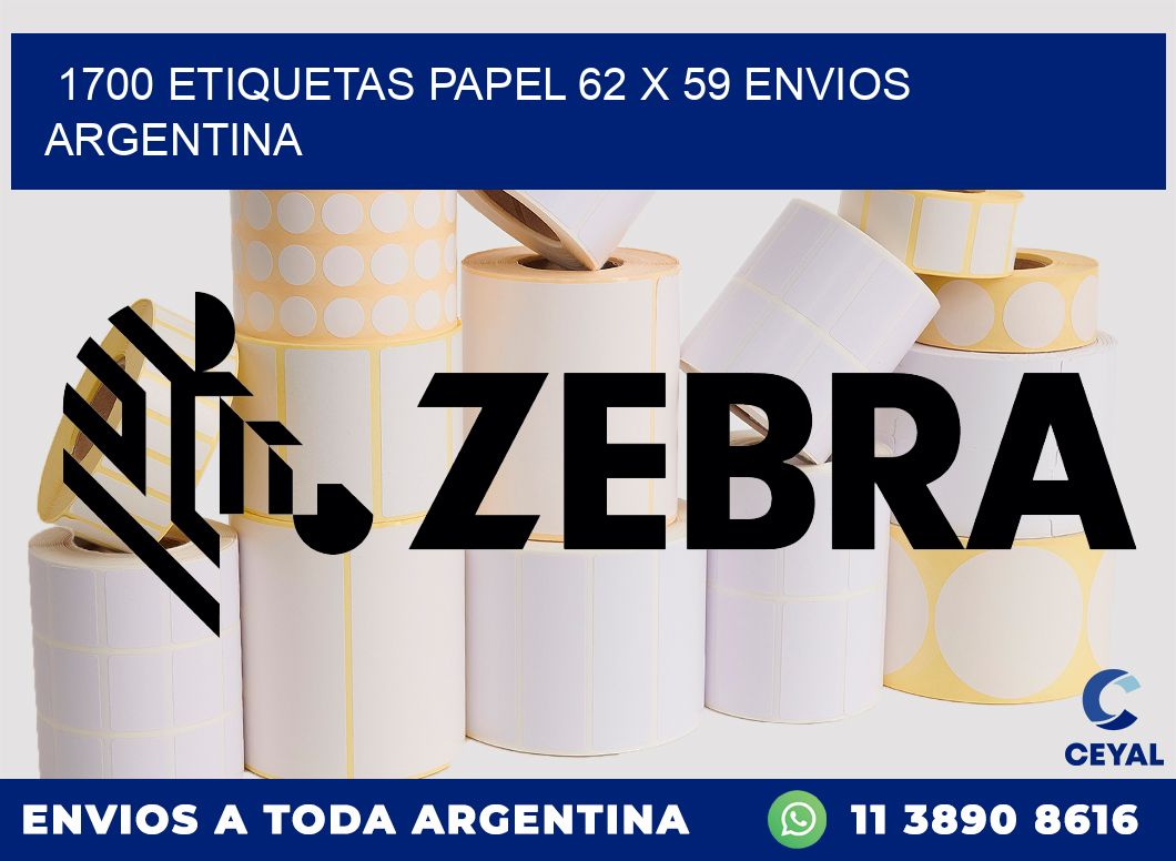 1700 ETIQUETAS PAPEL 62 x 59 ENVIOS ARGENTINA