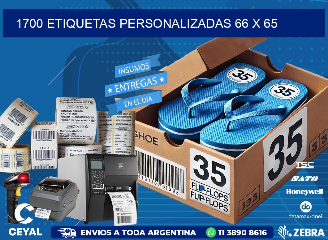 1700 ETIQUETAS PERSONALIZADAS 66 x 65