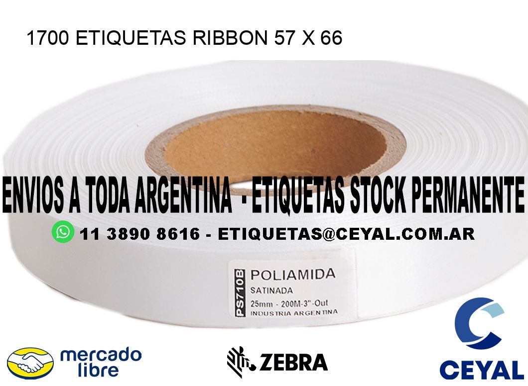 1700 ETIQUETAS RIBBON 57 x 66