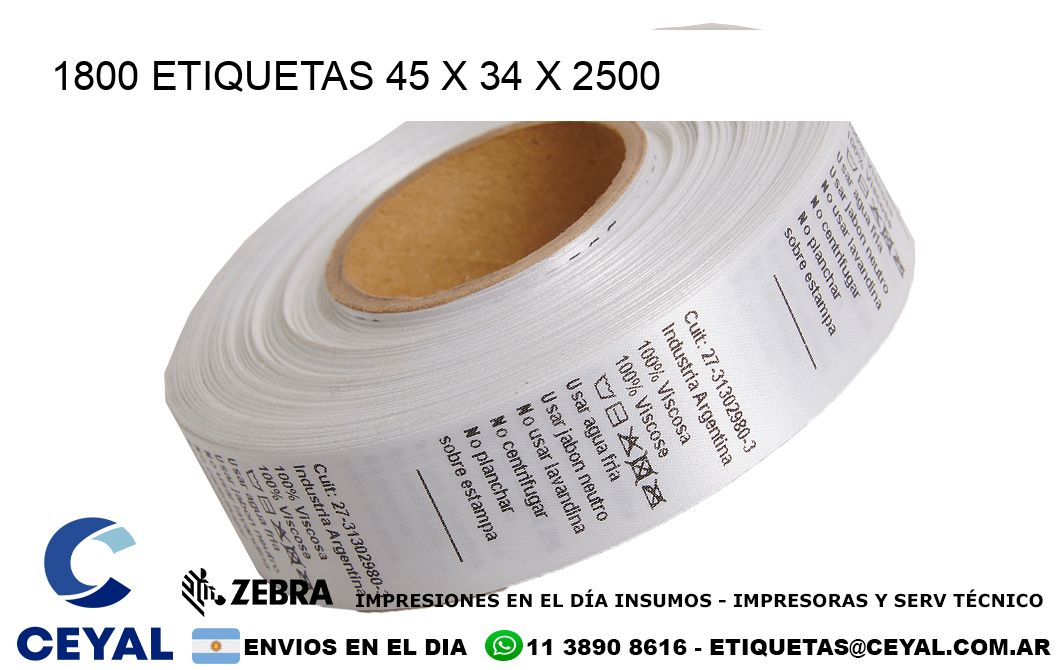 1800 ETIQUETAS 45 x 34 x 2500