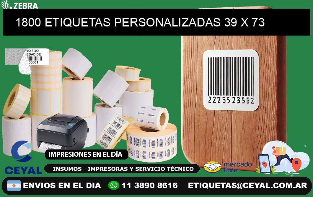 1800 ETIQUETAS PERSONALIZADAS 39 x 73