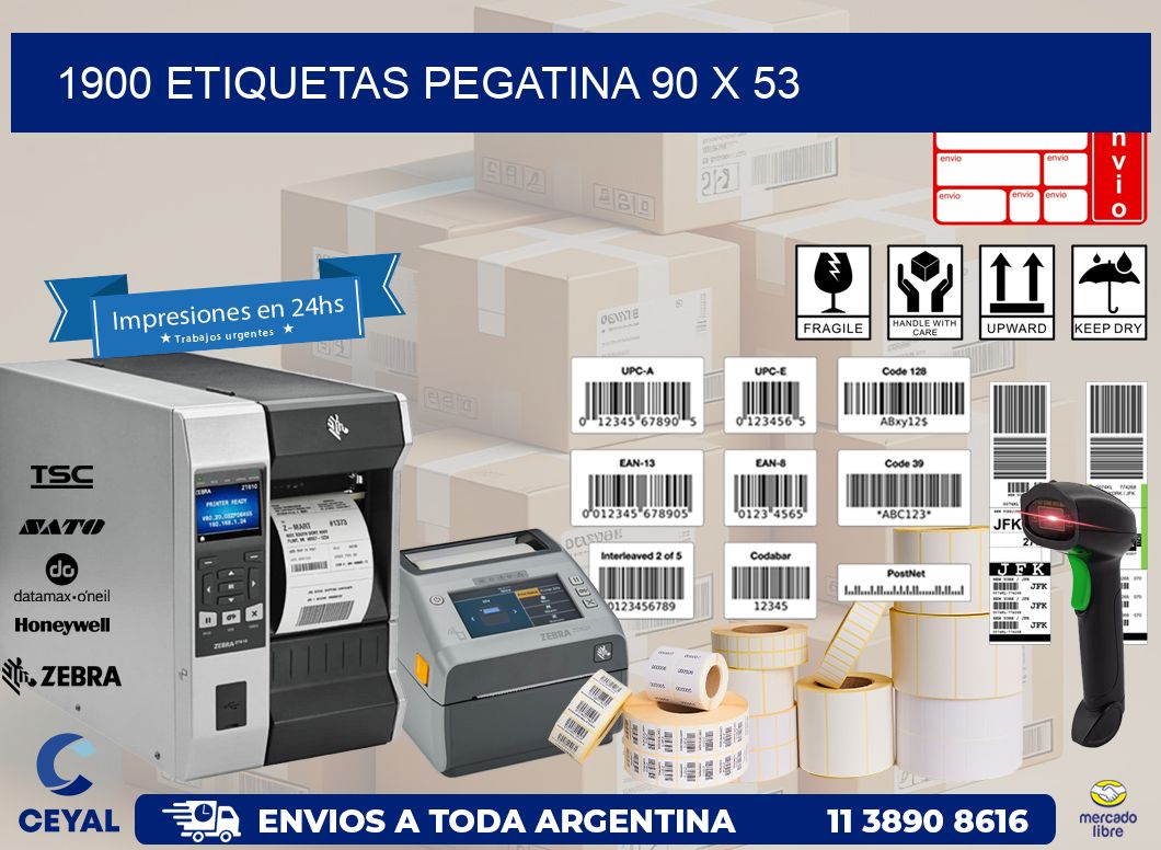 1900 ETIQUETAS PEGATINA 90 x 53