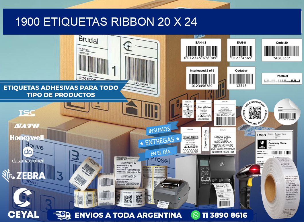 1900 ETIQUETAS RIBBON 20 x 24