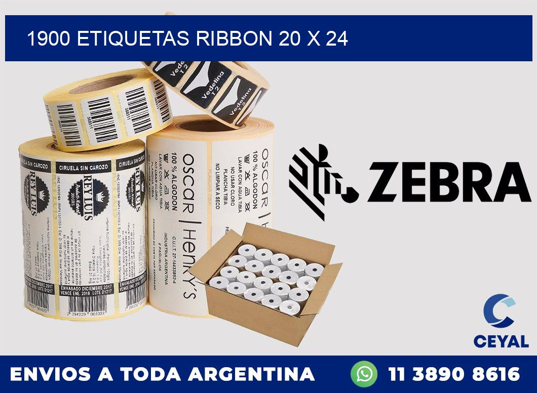 1900 ETIQUETAS RIBBON 20 x 24