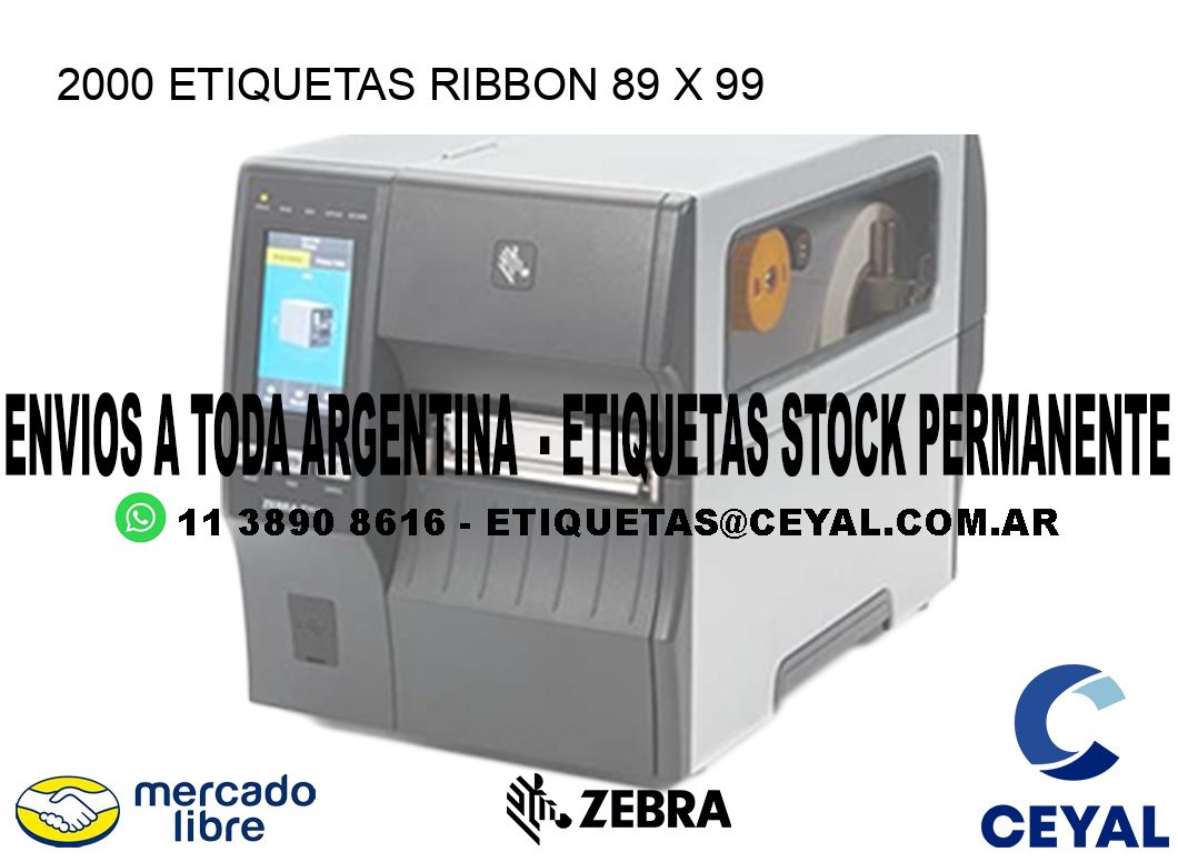 2000 ETIQUETAS RIBBON 89 x 99