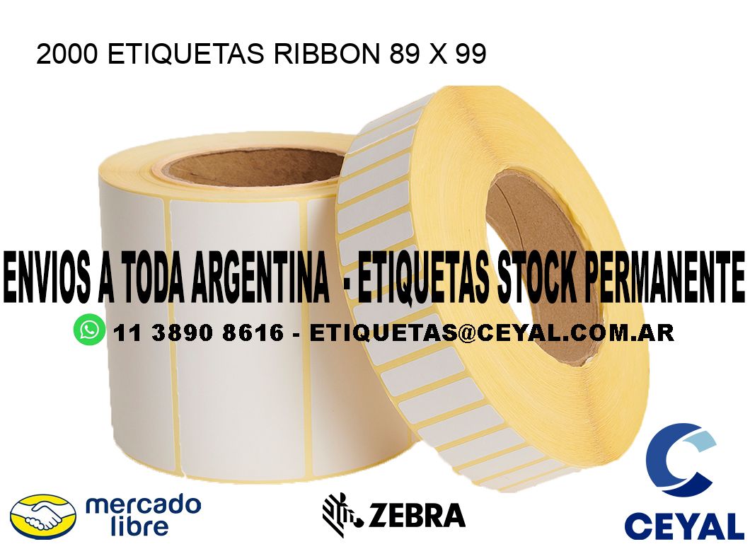 2000 ETIQUETAS RIBBON 89 x 99