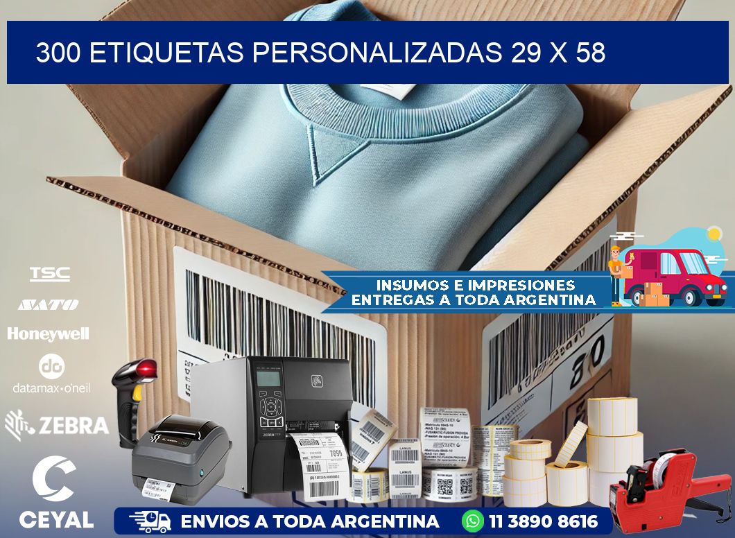 300 ETIQUETAS PERSONALIZADAS 29 x 58