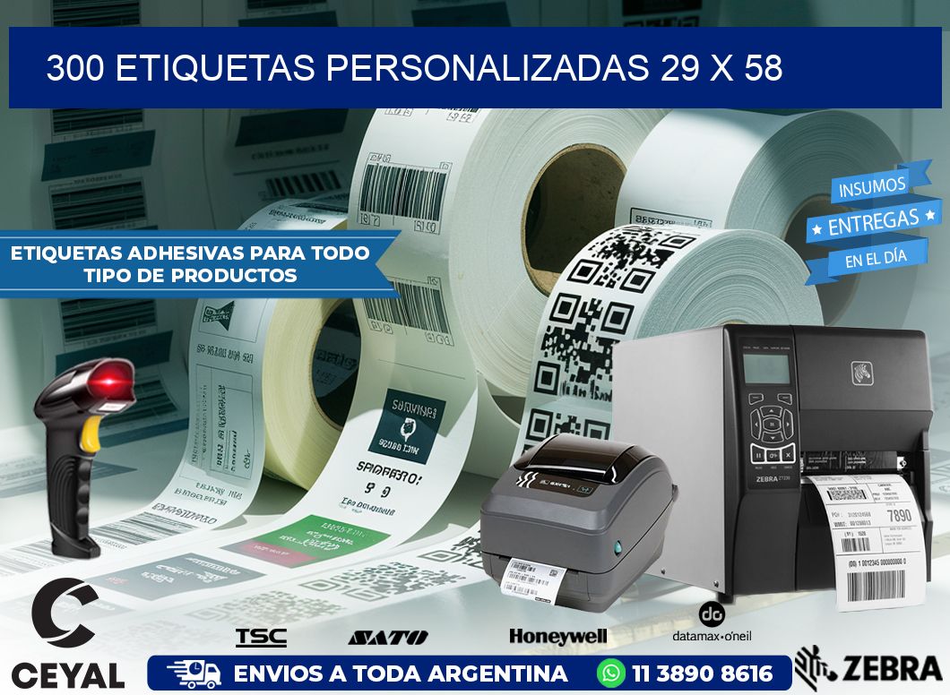 300 ETIQUETAS PERSONALIZADAS 29 x 58