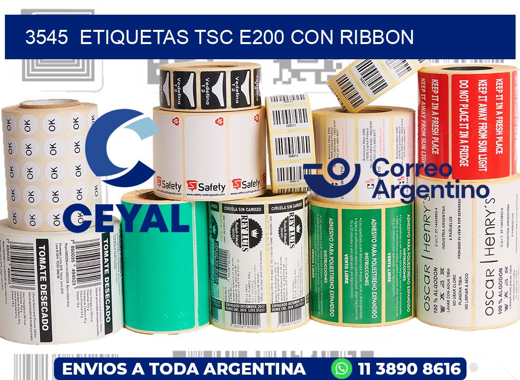 3545  ETIQUETAS TSC E200 CON RIBBON