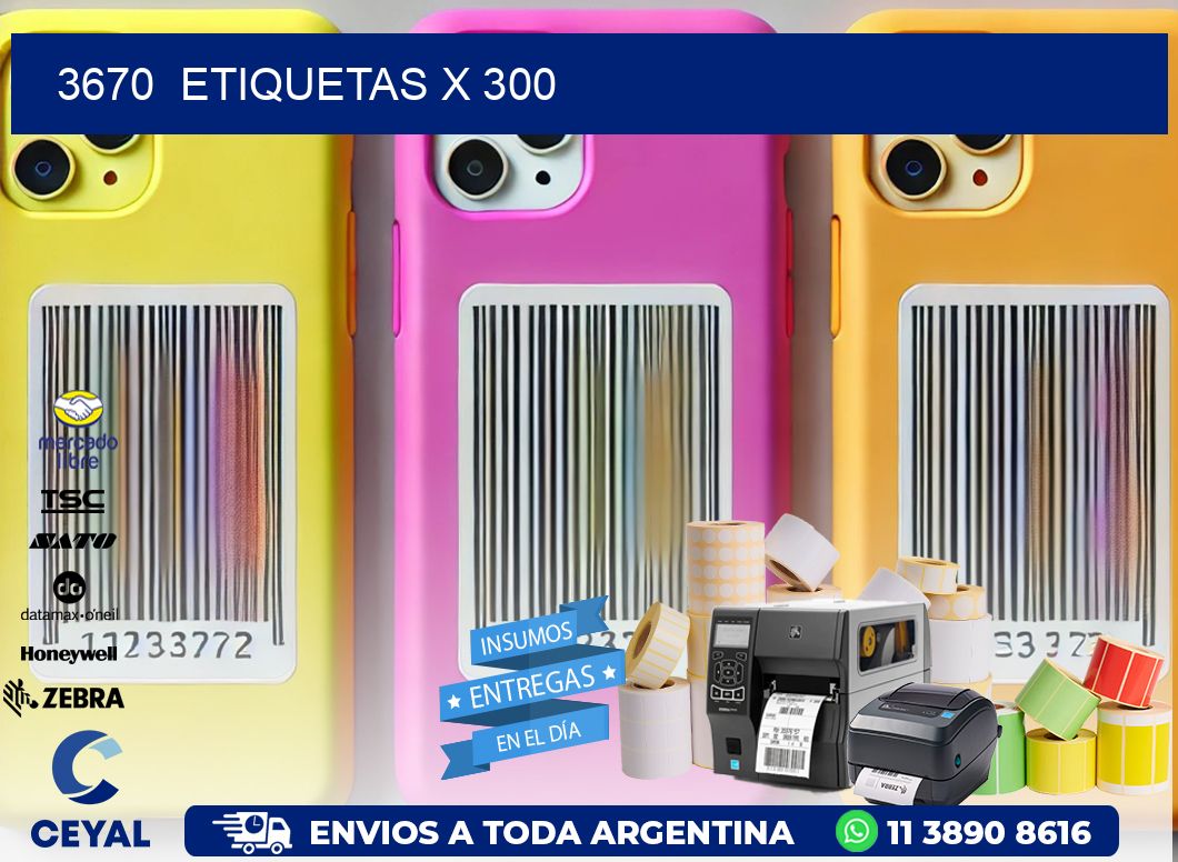 3670  ETIQUETAS X 300